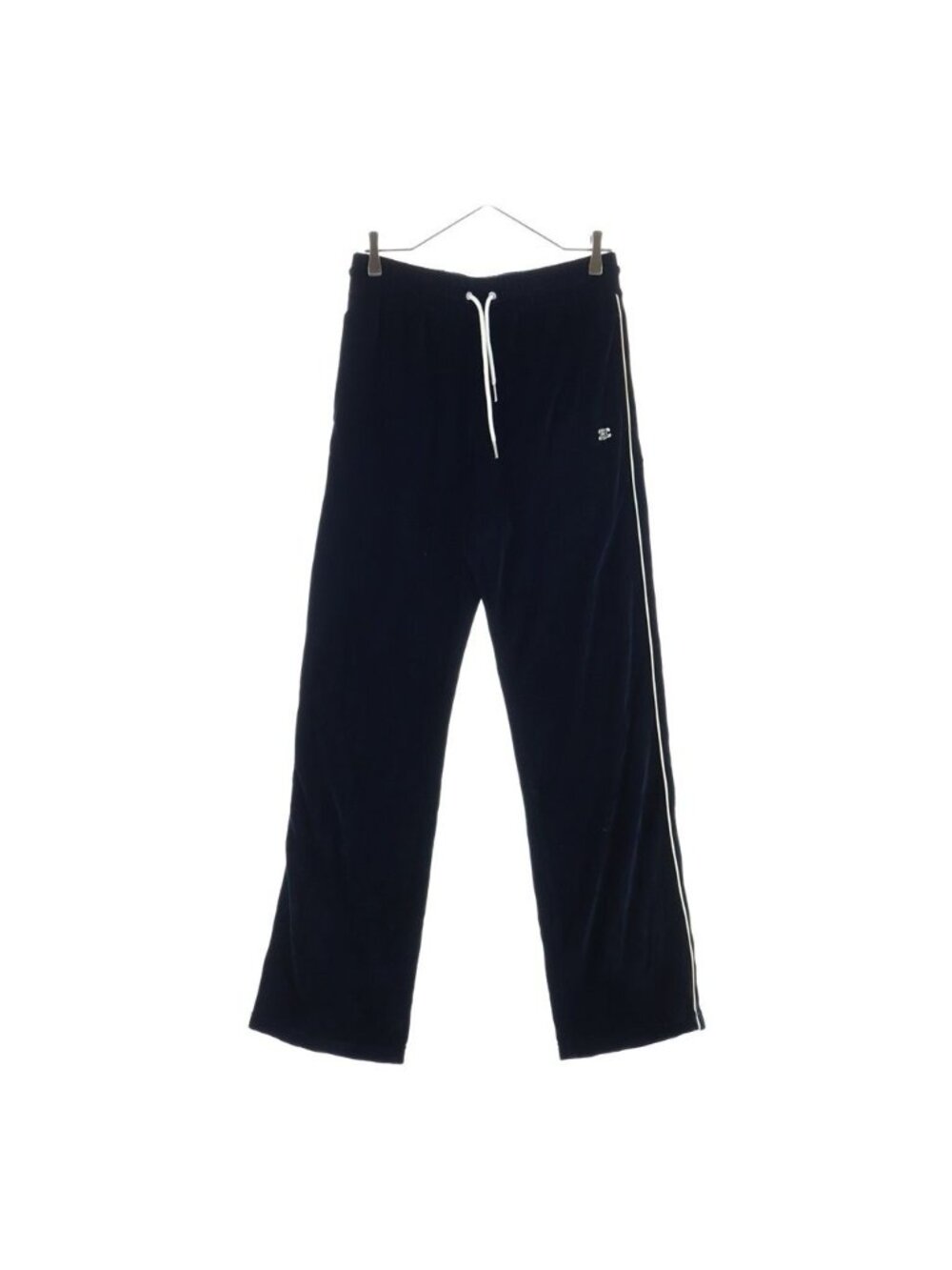 Celine Triomphe Embroidery Velour Track Pants Straight Navy